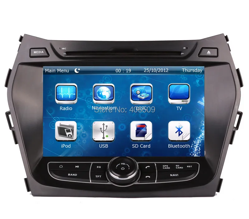 Excellent 2Din Head Unit Car Radio Car DVD Player GPS Navigation for Hyundai IX45 Santa Fe 2013 with Radio BT SD AUX Auto Audio 0