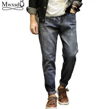 

Mwxsd brand Men Harem Jeans Cotton pants Fashion casual Denim Trousers small feet Pants Plus Size 29-40
