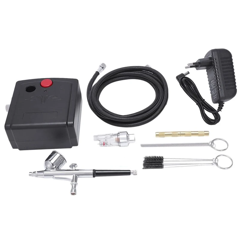 

Airbrush Tool With Compressor For Nails Kit Cake Decorating With Cleaning Set And 0.2 0.5 Mm Nozzle And Needle,Eu Plug