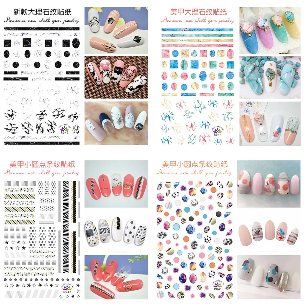 

Nail Sticker Marbled Nail Sticker Denim Leopard Sticker Star Sticker Sling Adhesive Slim Applique Nail Art Polish Decor Tips