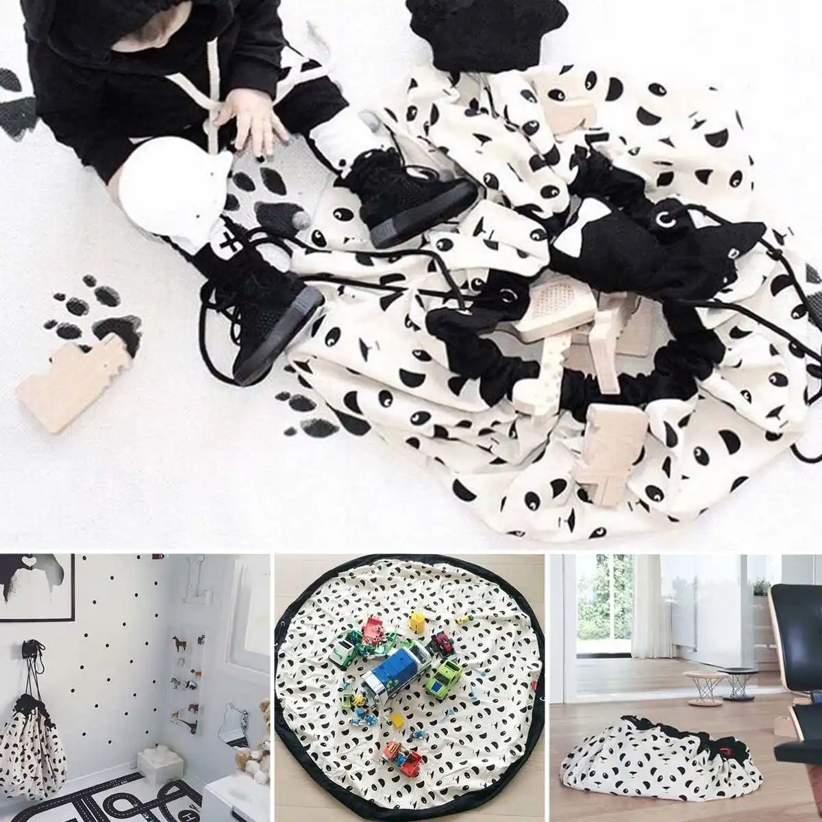 

Tapete Infantil New Portable Kids Toy Storage Bag and Play Mat Legoing Toys Organizer Drawstring Pouch Fashion Practical Storage