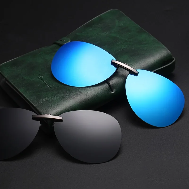 

Vazrobe Aluminium Clip on Sunglasses Lens Men Women Polarized Driving Fit Over Glasses Frame Optical Driver Anti Reflective UV