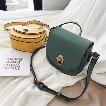 

High Quality Retro Semicircle Saddle Casual European Fashion Crossbody Package Famous Designer Solid Color Travel Shoulder Bag