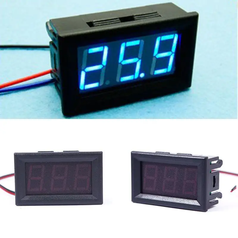 DC 0 30V Blue LED Light Digital Voltmeter Motorcycle Ammeter Panel Amp