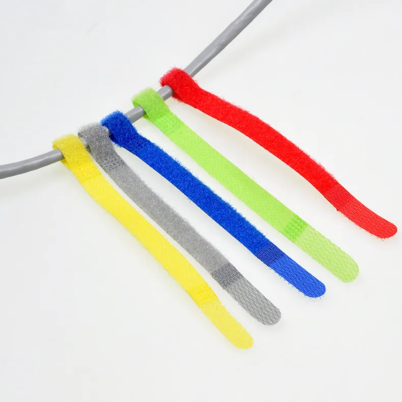 

10PCS MT018 P-Type Hook&loop Nylon Fastening Tape Magic Strap Width 10 mm Cable Tie length 10/15/17.5cm ribbon Belting fixing