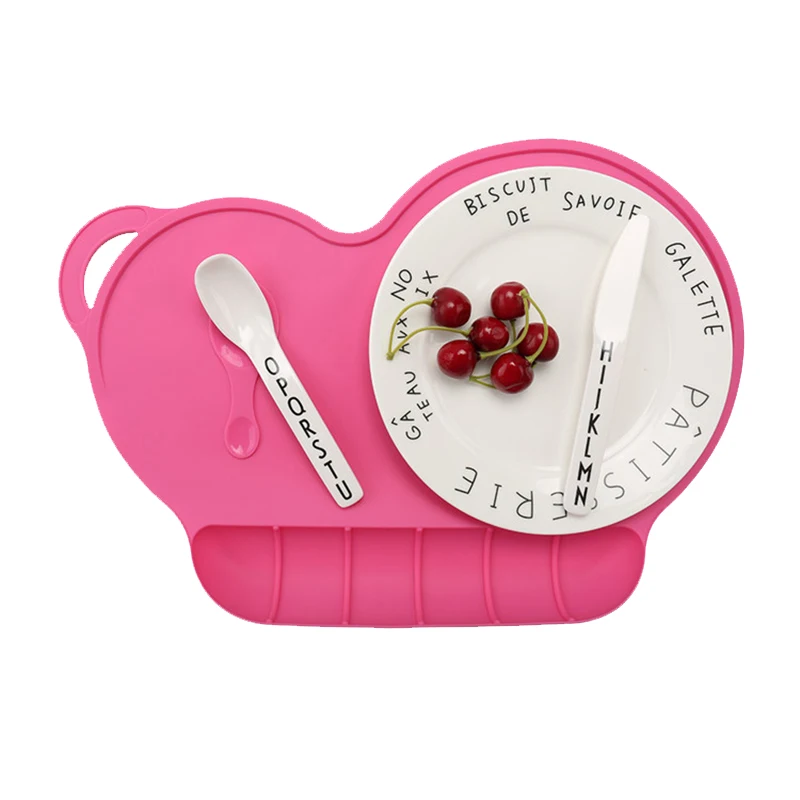 Baby Silicone Plate Slip-resistant Mat Kid Bowl Dishes Food-grade Waterproof Children Silicone Dinner Tableware Sucker BB5089