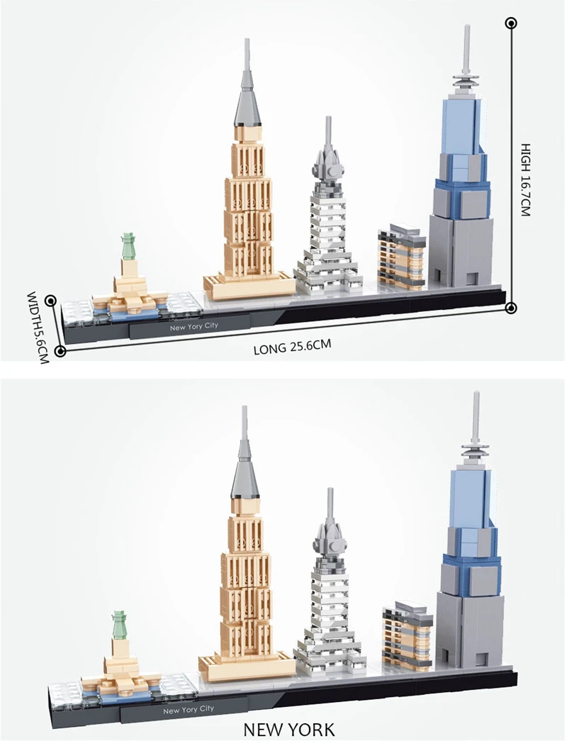Модульное здание с видом на город и улицы Венеция, Дубай, Париж, Нью-Йорк, архитектурные блоки, рождественские подарки