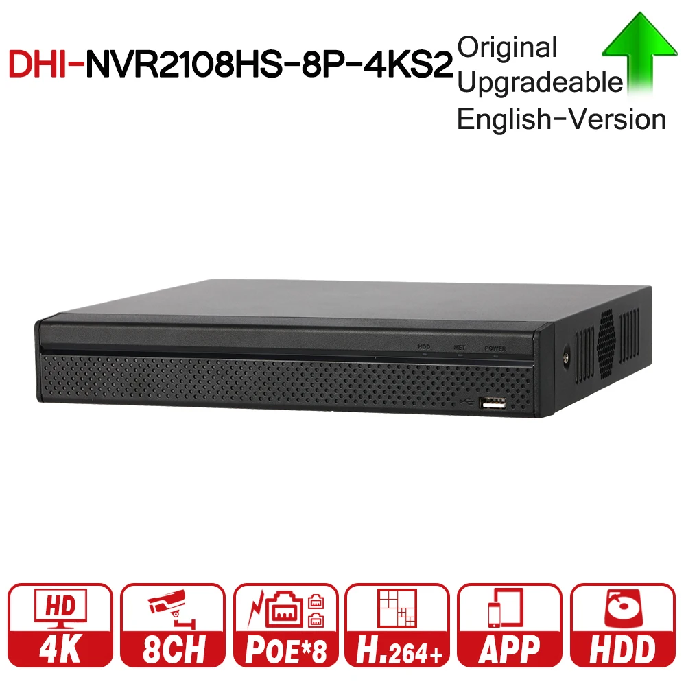 DH NVR2104HS P 4KS2 NVR2108HS 8P 4CH 8CH POE NVR 4 K рекордер поддержка HDD 4/8ch для системы