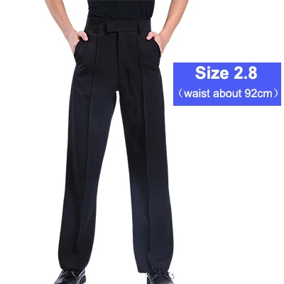 Мужские черные латиноамериканские брюки для мальчиков, современные штаны для бальных танцев - Цвет: Size 2.8  waist 92cm