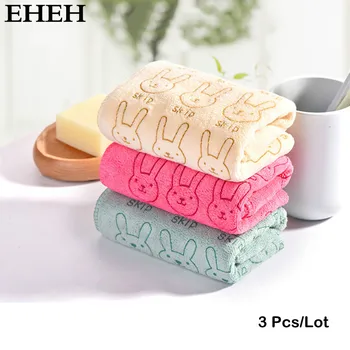

EHEH 3 Pcs/Lot Microfiber Face Towels 25*50cm Solid Fresh design Towel Quality Quick Dry Hand Towels for Bathroom 3 Colors
