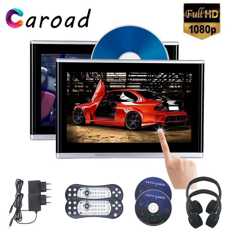10.1 Inch Full HD 1080P Video Car Headrest Monitor Touch Screen DVD Player With FM IR USB SD Wireless Game Speaker For Home | Автомобили и