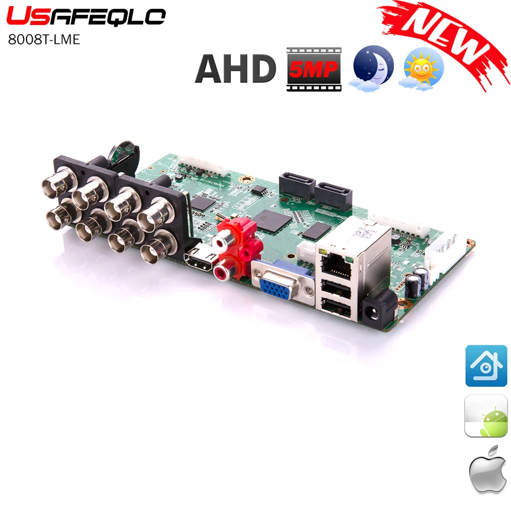 

6 in 1 8CH 5MP-N/4M-N AHD DVR Surveillance Security CCTV Recorder 1080N Hybrid DVR Board For Analog AHD CVI TVI IP