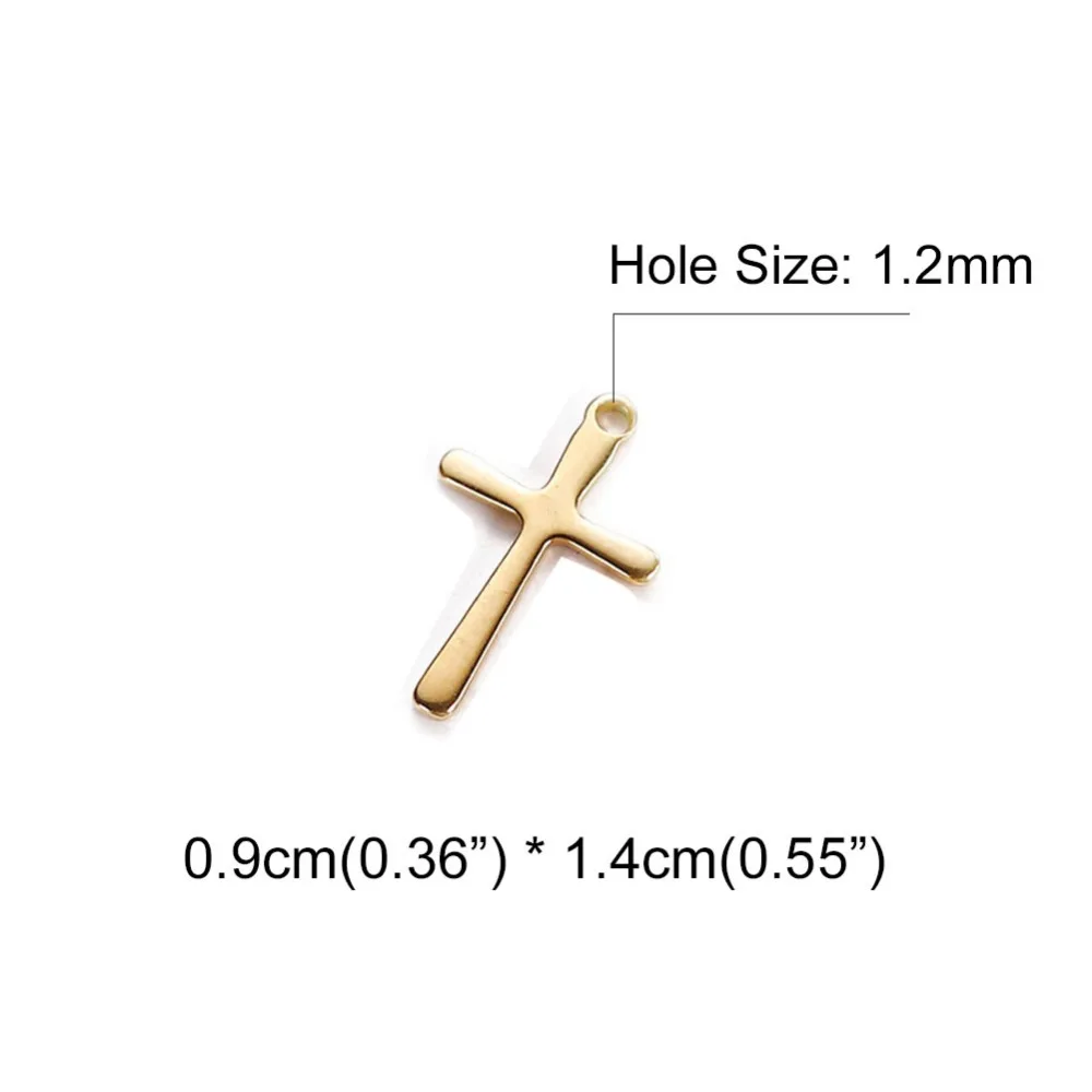 20Pcs/lot Stainless Steel Cross Charms Pendant Religious silver gold color Jewelry Making DIY Charms Handmade Crafts