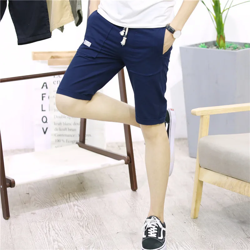 

Simple Summer Cargo Shorts Men Cotton Joggers Casual Short Home Pockets Sport Solid Plus Size Khaki Black Blue Street Wear 5XL
