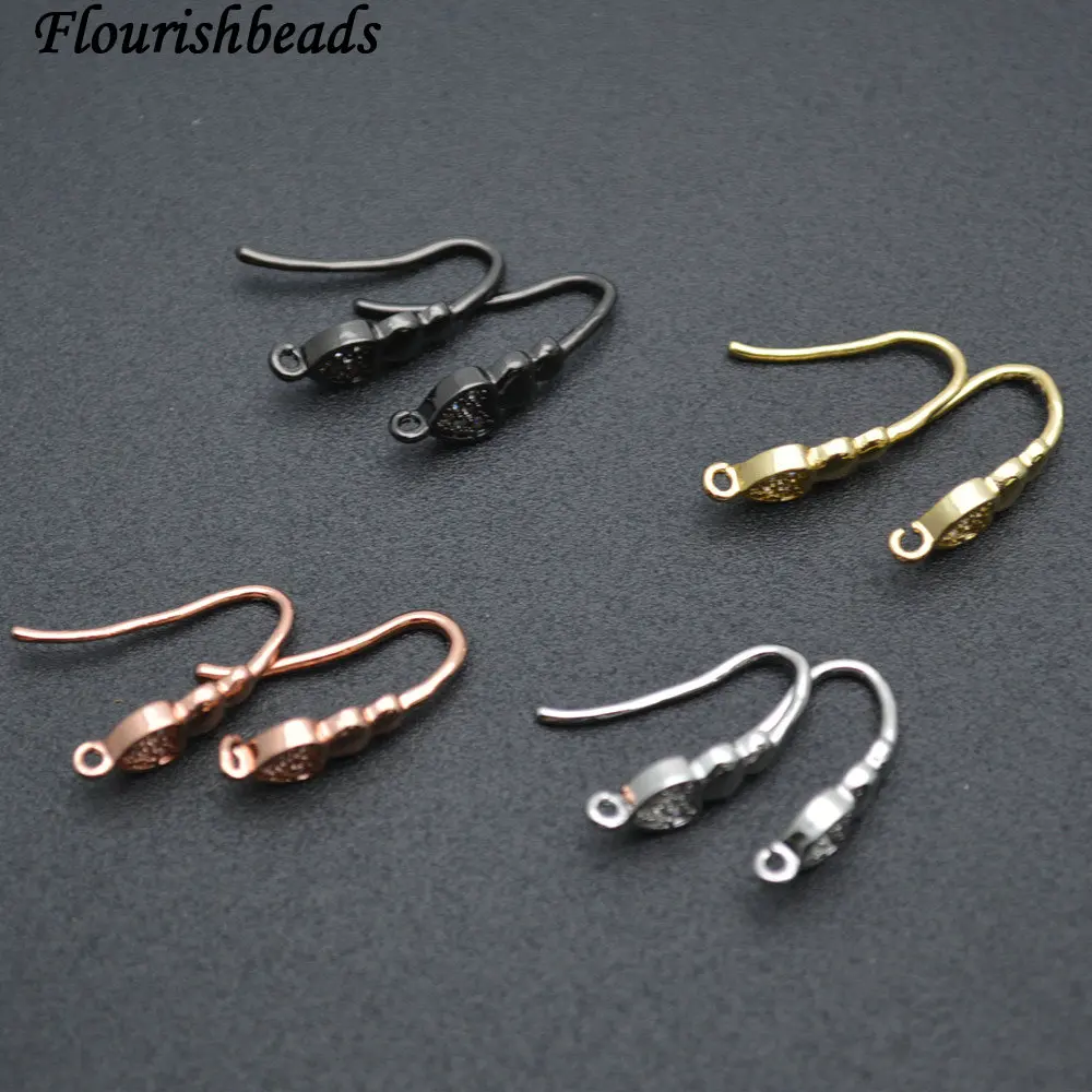 

CZ Beads Setting Anti-rust Color Heart Shape Metal Earring Hooks Jewelry Findings 30pc/lot