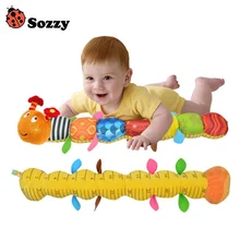 Sozzy Baby Toy Musical Caterpillar Rattle with Ring Bell Cute Cartoon Animal Plush Doll Early Educational