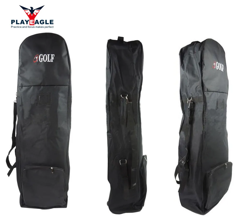 

High Quality Nylon Black Golf Travel Cover Bag Thickening Pad Golf Holiday travel Cover Case with Wheels Waterproof Rian Cover