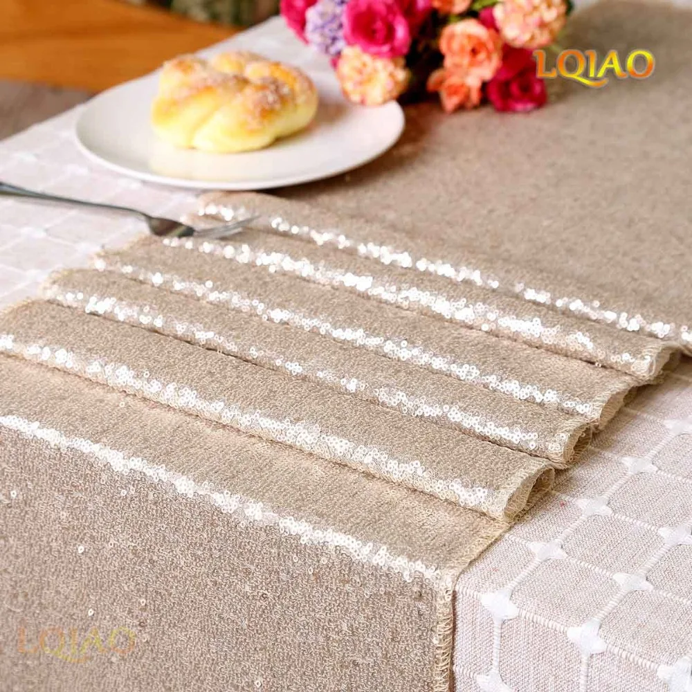 Champagne Sequin Tablecloth-005