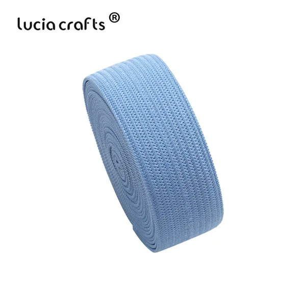 Lucia Crafts, 5 ярдов/партия, 18 мм, одноцветная эластичная лента, отделка, кружево, сделай сам, головной убор, украшения ручной работы, аксессуары T0802 - Цвет: C6  Blue