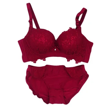 

Women Lace Bra Set Push Up Sexy Lace Briefs Lingerie Big Cups Bras Underwear Set