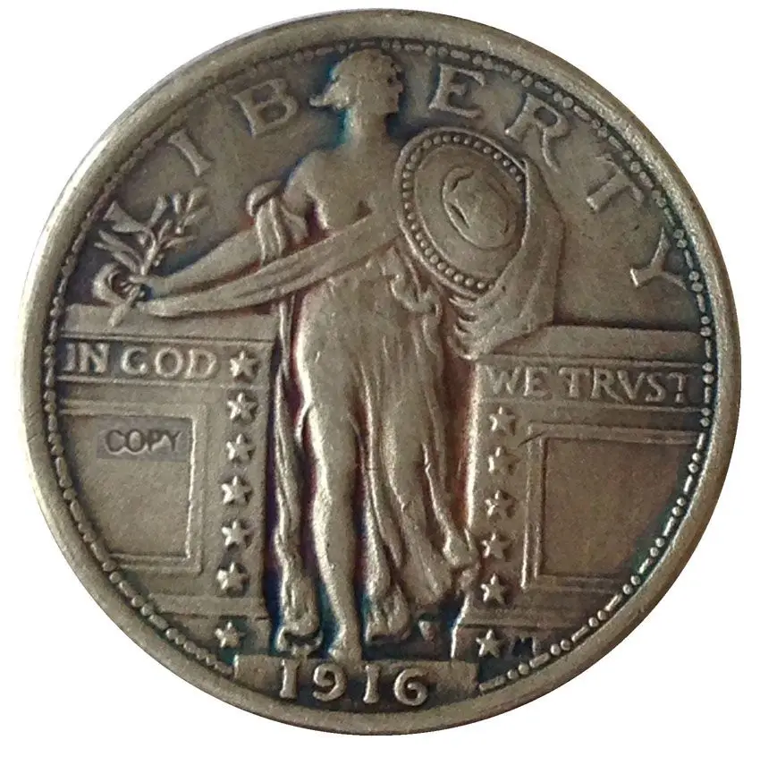 

Date 1916 1917 1917-D 1917-S 1918 1918-D 1918-S 1918/7 USA Standing Liberty Quarter Coins COPY