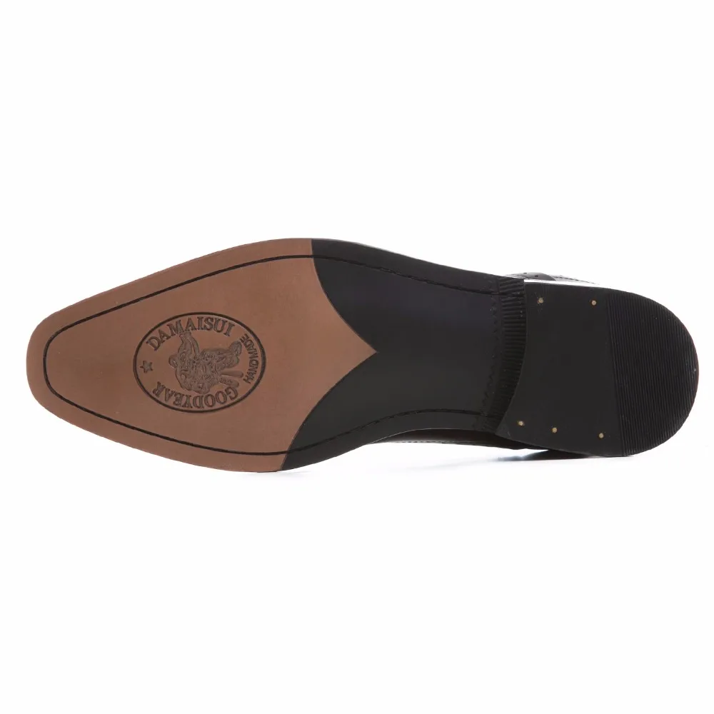 Качественная обувь Goodyear Welt коричневые/черные оксфорды Мужские модельные туфли