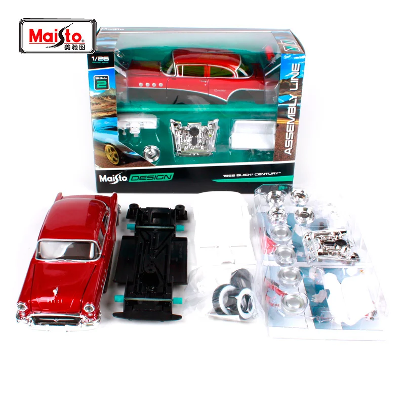 Maisto 1:24 1955 buick century, сборные комплекты для литья под давлением, набор для литья под давлением, набор для литья под давлением, шарнирная игрушка, модель автомобиля для автомобильных фанатов 39307