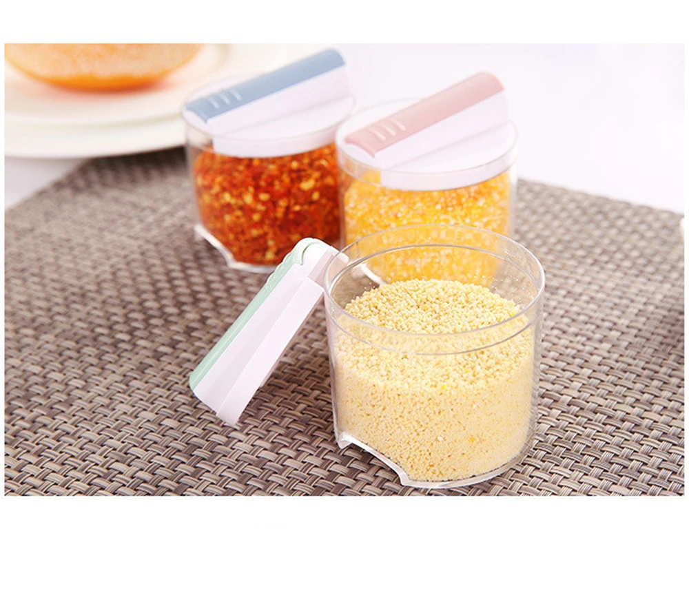 Kithcne Organizer Transparent Seasoning Cans Kitchen Cylindra Spice Rack Condiment Bottles Pepper Shakers Box12