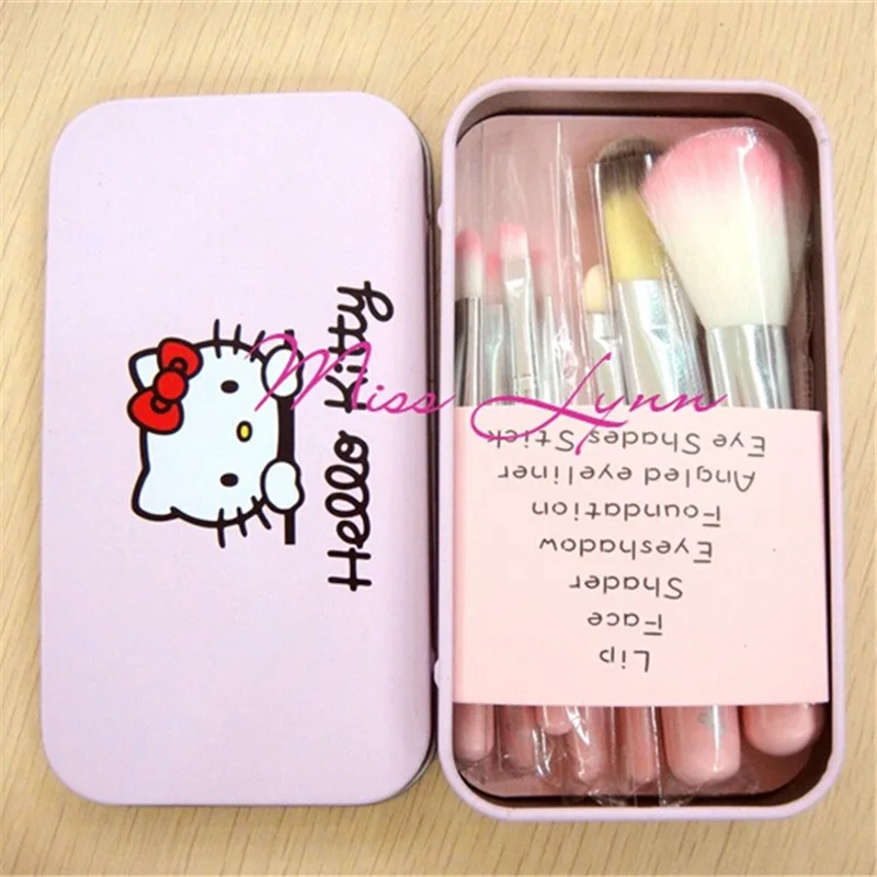 Newest makeup brushes Hello Kitty 7pcs mini brush pink kit Sets for