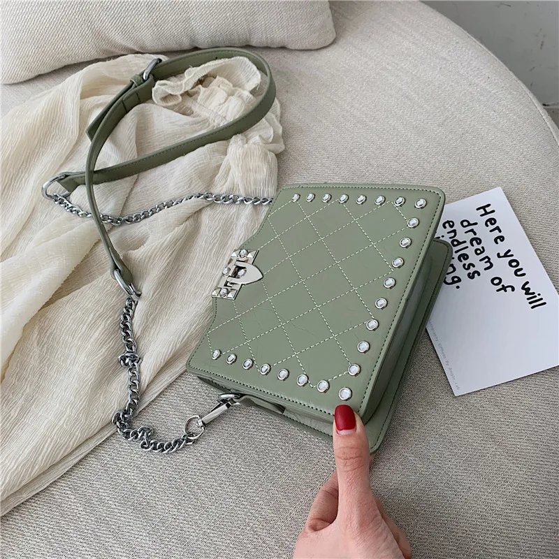 

French small bag female 2019 new rhombic chain shoulder bag wild Messenger small square bag