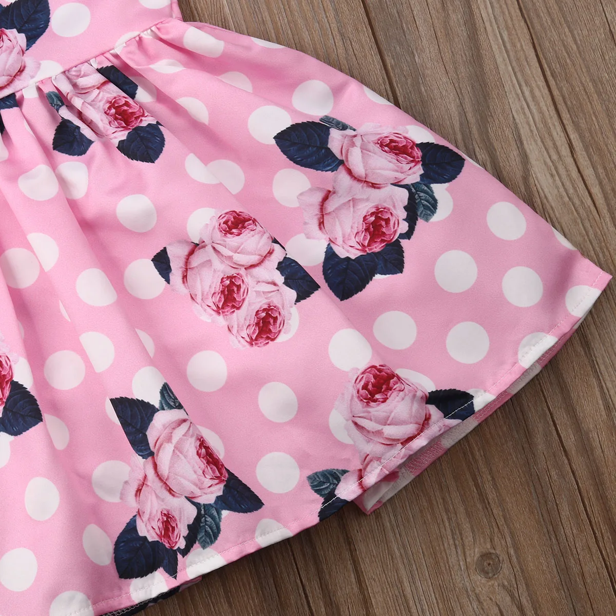 1-6Y Summer Toddler Kids Baby Girl Off shoulder Flower Dot Princess Girls Formal Pageant Party Dress Sundress Clothes