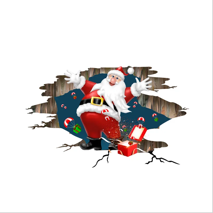 

AFC8307 3D Christmas paste 3D Santa Claus paste creative 3D Christmas paste wall paste