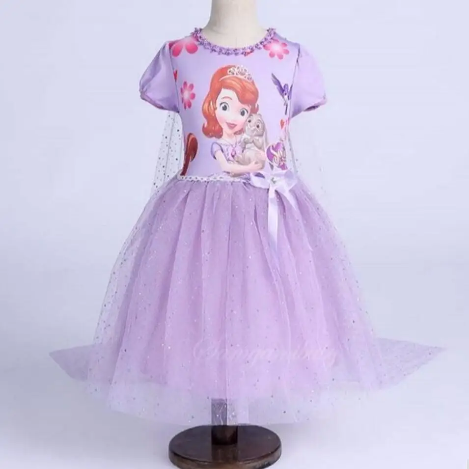 Лидер продаж; платье для девочек; платья принцессы Софии; вечерние платья для девочек; коктейльное платье без рукавов; vestido; летняя одежда для младенцев