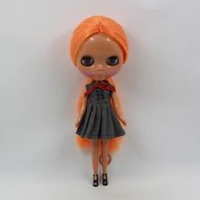 Обнаженные куклы Блит оранжевые длинные волосы черная кожа Заводская кукла, модная Кукла OOOG