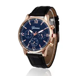 Для мужчин мужской моды Бизнес наручные часы Военные Спорт Роскошные Повседневное Аналоговые кварцевые наручные часы браслет кожаный