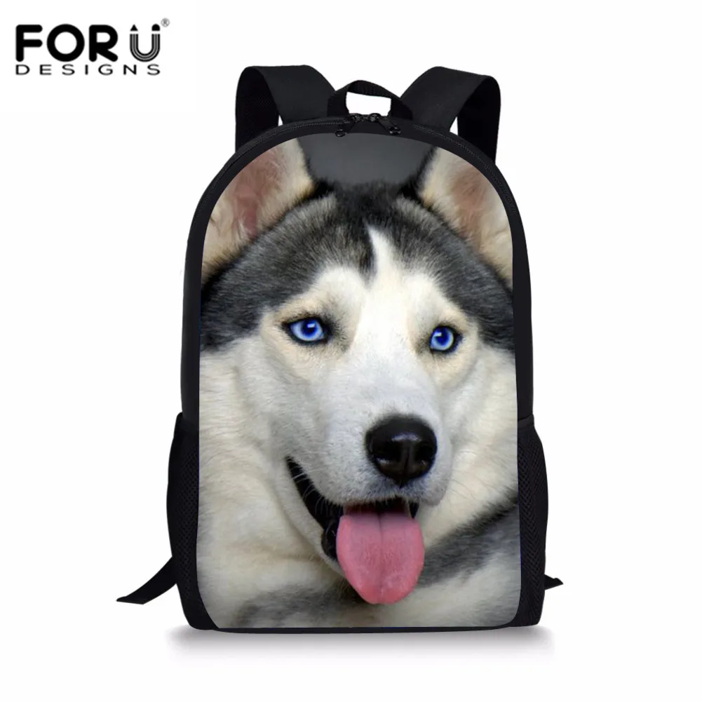 Забавная школьная сумка FORUDESIGNS с принтом сибирской хаски ранцы для девочек