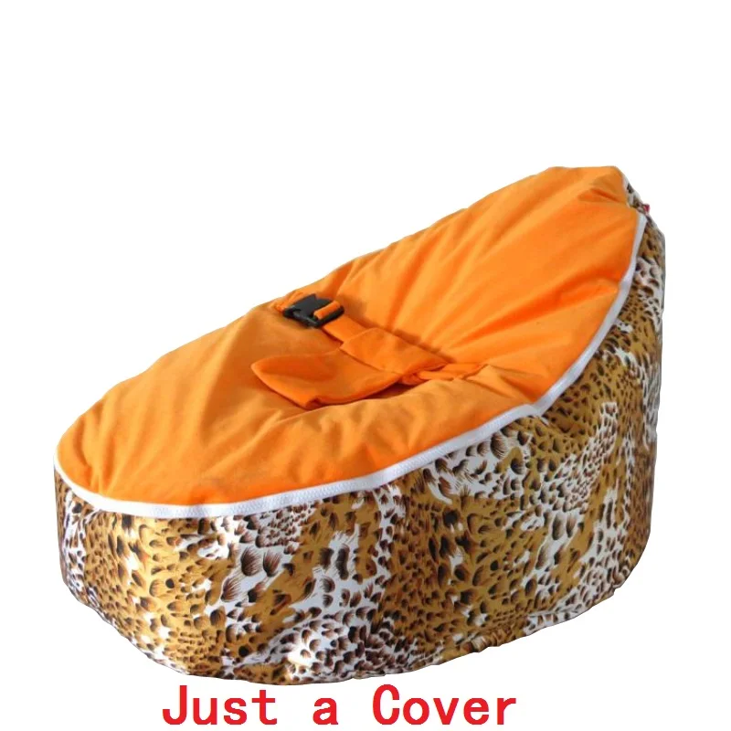 

Just a Cover New Arrival Leopard Bean Bag Sofa for Baby Portable Infant Chair Dining Safety Kids Zitzak harness for protection