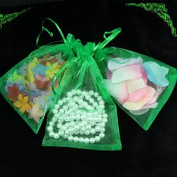 Зеленый цвет органзы сумка 7x9 см, свадебные украшения Упаковочные Чехлы, хороший подарок Сумки 500 шт./лот