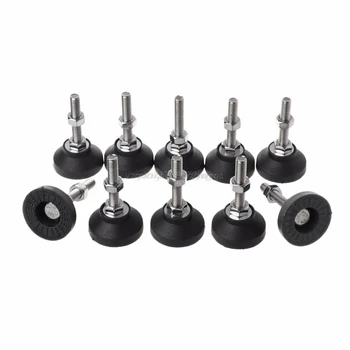 

10pcs Adjustable Lathe Leg Thread Type levelling Feet Swivel Base Articulating Leveling legs Furniture Glide Pad M8 My02 19