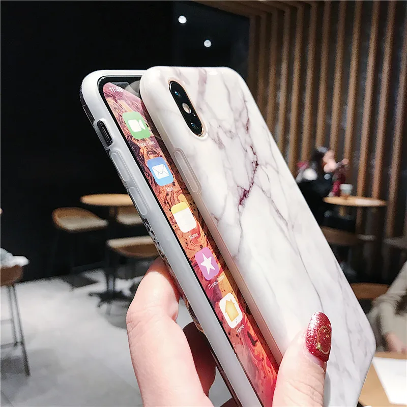 Marble Phone Case For iPhone 7 Case Luxury Soft Silicon Cover For iPhone 6 6s 7 8 Plus X iphone XR XS Max Case Fundas Capa