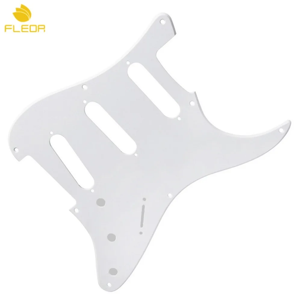 

FLEOR Vintage 8 Hole Electric Guitar Pickguard Plate 1-Ply White for SSS ST Strat Guitar Accessories