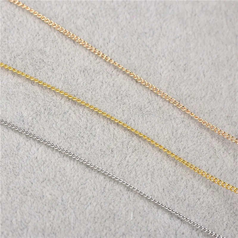 

1m Golden/Silver/Copper Chains Plated Necklace Cable Link Iron Metal Chain Findings Brass Bulk for DIY Jewelry Making Materials