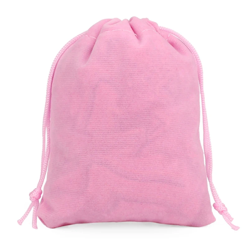 Pink 50 шт./лот бархатный мешок с кулиской 5x7/7x9/9x12/10x15 см мешочки небольшой размер ювелирных изделий подарок дисплей упаковка сумки может быть настроен - Цвет: Pink