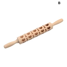 НОВАЯ РОЖДЕСТВЕНСКАЯ тисненая Скалка рождественские пряничные печенье Скалка TE889