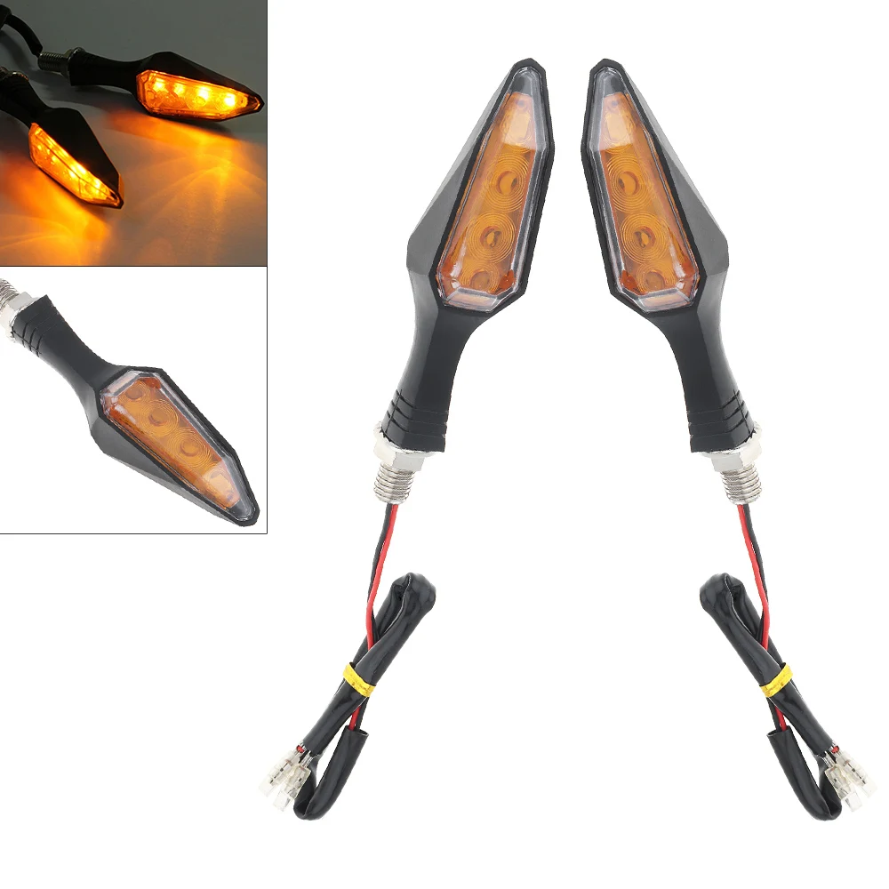 

2pcs Motorcycle Turn Signal Light 12V Triangle 3 LED Yellow Flashing Lighting Turn Signal Motorcycle Accessorries for Motorcycle