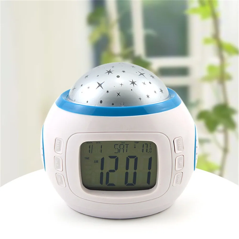 

Star Sky Projection LED digital Alarm Clock Calendar Thermometer lcd alarm clock Projection Lcd Alarm Calendar Music Clock