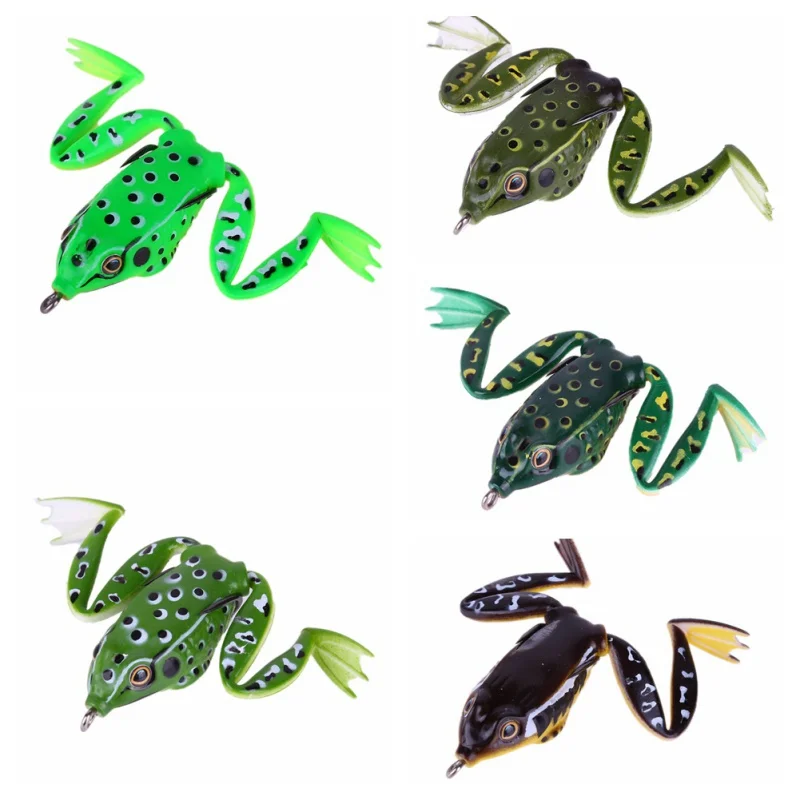 

Simulation Ray frog Fishing Lures 5cm Water System Double Hook Black Fish Bait Strong Lure Bait Floating Water Rubber Frog