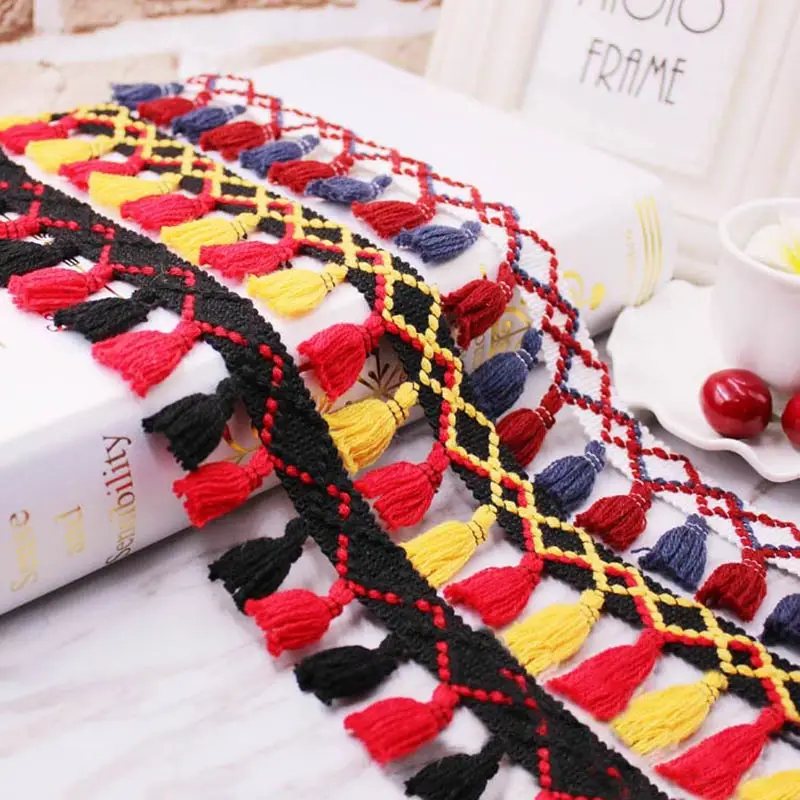 

1yards/lot lace tassel Ribbon cotton tassels trimming fringes for sewing bed sheet clothes curtains DIY accessories decoration