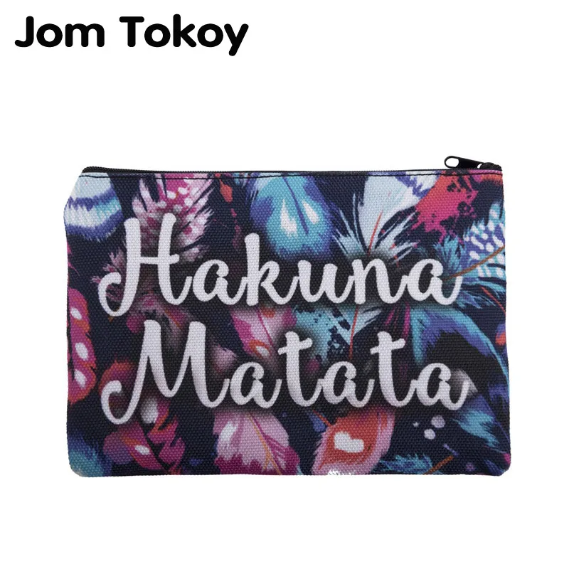 Jom Tokoy горячая Распродажа дорожная косметичка с 3D принтом hakuna mata квадратные