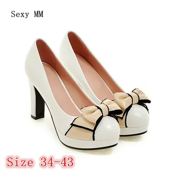

Women High Heel Shoes Platform Pumps Woman Thin High Heels Party Wedding Shoes Ladies Kitten Heels Plus Size 34 - 40 41 42 43